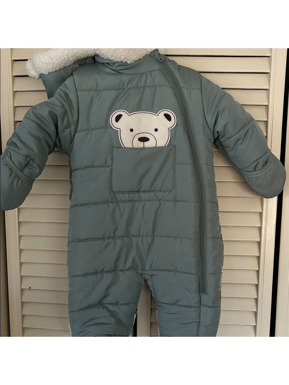 Wippette Infant Jacket in Soft Blue and Cream